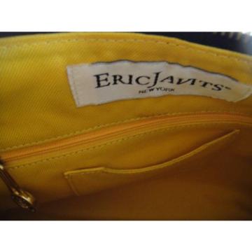 Eric Javits black /gold squishee straw shoulder bag