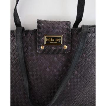 Felix Ray Women&#039;s Dark Plum Woven Straw Shoulder Bag Handbag