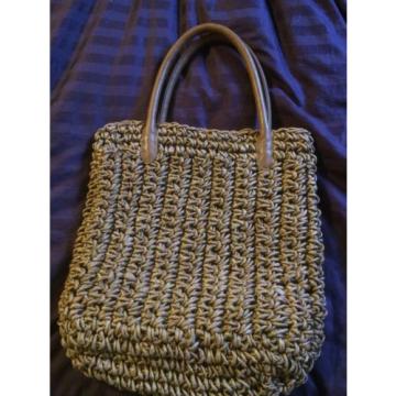 Tommy Bahama Straw/Leather Tote Bag Purse Reed