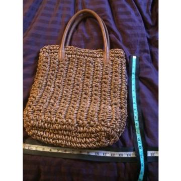 Tommy Bahama Straw/Leather Tote Bag Purse Reed