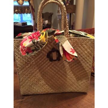 NWOT Woven Straw Beach Tote Bag Carryall Natural Handmade in MAUI Gorgeous