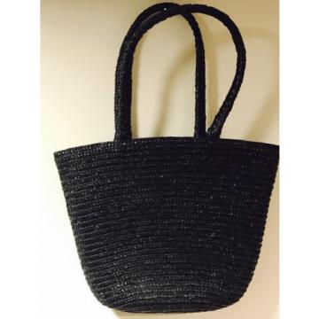 Small Black Straw Bucket bag Purse