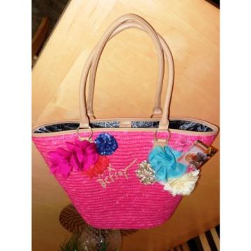 Betsey Johnson Pink Santorini Straw Bag MSRP $88