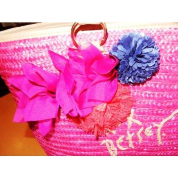 Betsey Johnson Pink Santorini Straw Bag MSRP $88