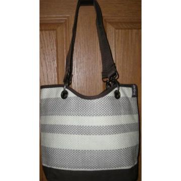 NWOT Cream Tan &amp; Brown Straw Woven Thirty-One Shoulder Bag Purse Tote Shopper