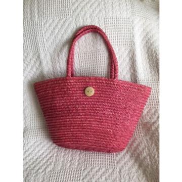 NEW Pink Straw Woven Basket / Bag Tote