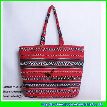 LDFB-003 extra large black&white sadu woven tote bag for girls
