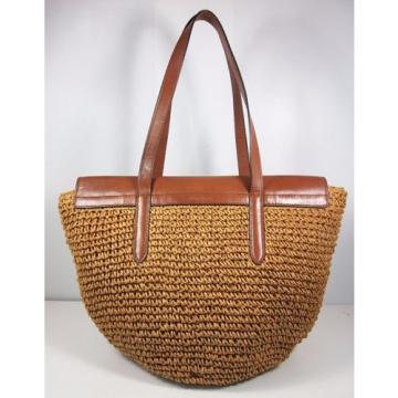 MICHAEL KORS NAOMI Straw &amp; Leather Tote Bag Msrp $298.00 * PRICE REDUCED*
