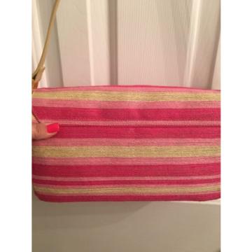 A Beautiful Straw Etienne Aigner Purse Shoulder Bag! Pink(fushia) Stripes
