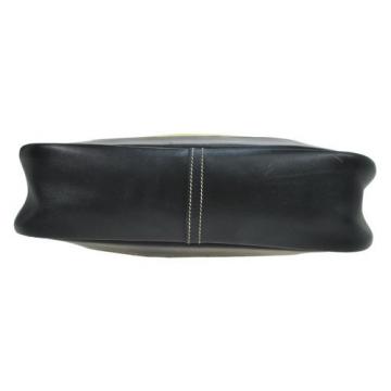 Auth HERMES TRIM 31 Shoulder Bag Beige Navy Straw Leather Vintage France B28374