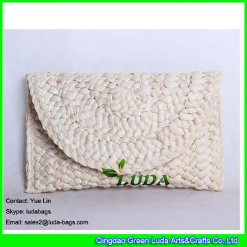 LDYP-052 natural straw clutch bag cornhusk straw handbag