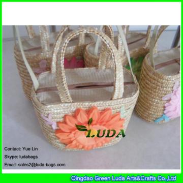LDMC-012 wholesale floral bag small tote straw handbags for kids