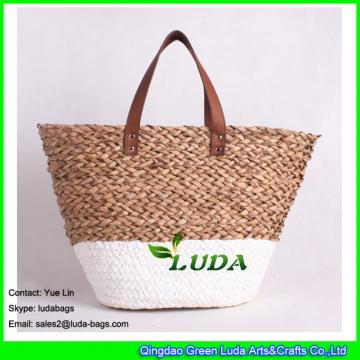 LDSC-006 wholesale natural straw seagrass beach tote bag