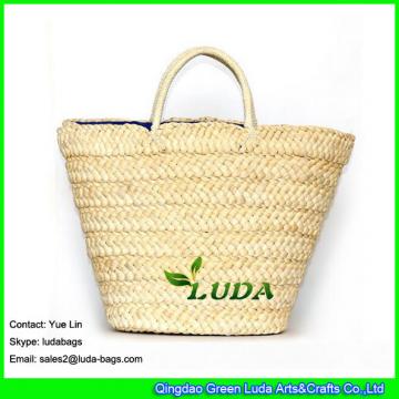 LDYP-062 large women tote handbags 2017 new logo printed cornhusk straw beach bag