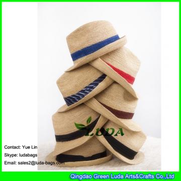 LDMZ-004 2017 new design jazz hat navy blue striped raffia straw hats