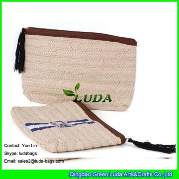 LDZS-323 2017 new designer handbags logo printed monogrammed straw clutch bag