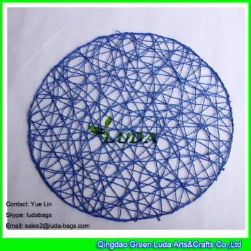 LDTM-033 round hand plaited placemat cheap paper straw placemat for restaurant