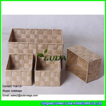 LDKZ-004 Theree woven basket general purpose organizer knit drawer box