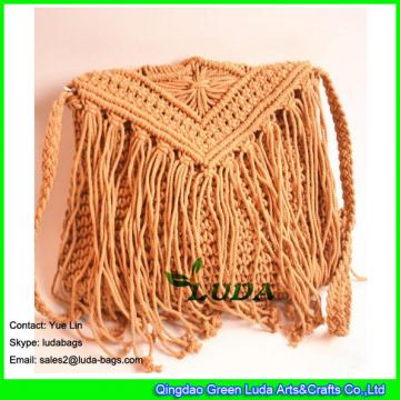 LDMX-013 2017 new hand fasten soulder bag cotton rope macrame bag