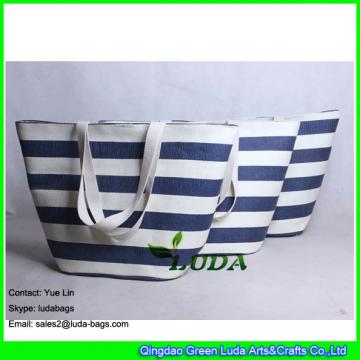 LDZB-123 wholesale striped tote bag large paper straw beach bag