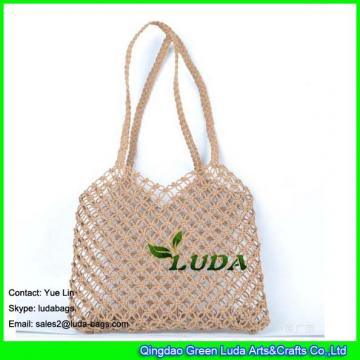 LDZS-039 paper string bag 2017 new made beach tuck net straw bag