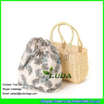 LDTT-025 2018 new designer wicker bag natural rattan straw bags with separated inside package bag