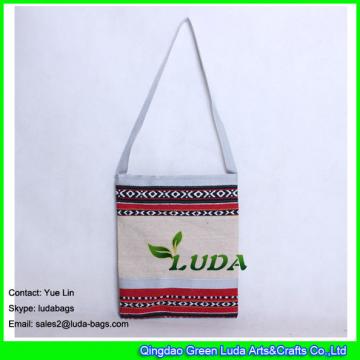 LDFB-012 mixed colo canvas shoulder handbag zippered sadu shoulder bag