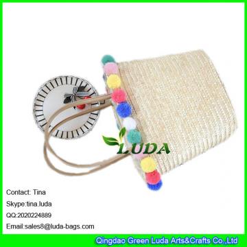 LDMC-062 2018 new designer summer travel vacation tote bag hand plaited beach straw bags