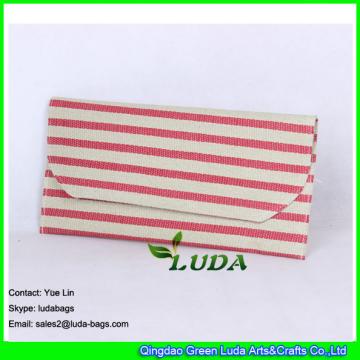 LDZB-061 striped lady handbag paper straw envelope clutch bag