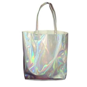 Holographic Women Handbag Laser Silver Hologram Shoulder Bag Big Beach Purse New