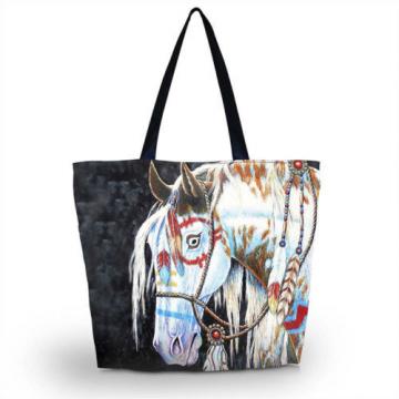 Horse Lady Girl&#039;s Shopping Shoulder Bags Women Handbag Beach Bag Tote HandBags