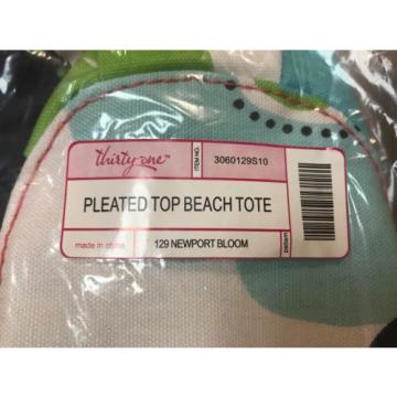 Thirty One PLEATED TOP BEACH TOTE in Newport Bloom *BRAND NEW IN BAG - RETIRED*
