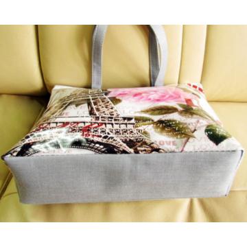 Lovely Girl Print Canvas zipper Closure Shopper Tote hobo beach Bag colorful 510