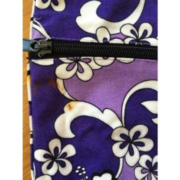 Reversible Purple/Gray Hawaiian Print Tote Beach Bag 15&#034;x16&#034;