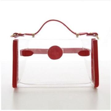 2PCS Women Girl PVC Clear Transparent Handbag Shoulder Bag Jelly Candy Beach Bag