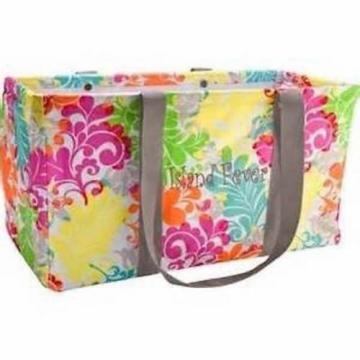 New Thirty one Large utility beach storage tote bag 31 gift in Island Damask