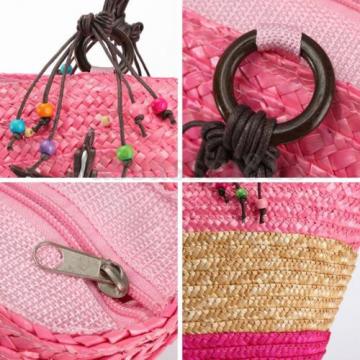 Summer Beach Coral Cane Straw Handmade Knitted Cute Shoulder Bag Handbag Tote