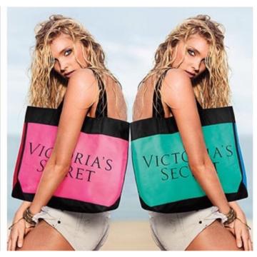 Victorias Secret Beach Tote Bag Green/Blue!