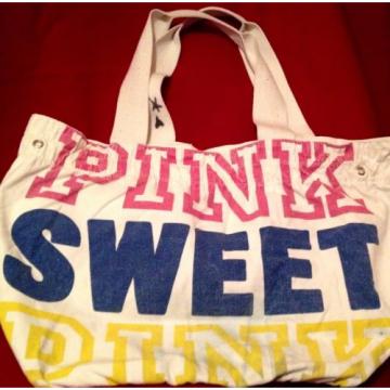 Victoria&#039;s Secret PINK Tote Bag/ Beach bag~canvas~signature logo