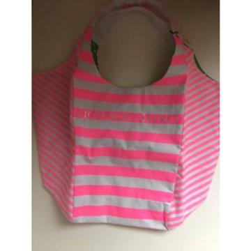 VICTORIA&#039;S SECRET Beach Bag - Pink and White Stripe - Reversible - NEW w/Tags
