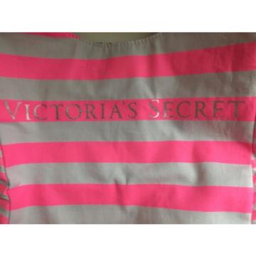 VICTORIA&#039;S SECRET Beach Bag - Pink and White Stripe - Reversible - NEW w/Tags