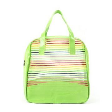 Stripe Mesh Tote Swim Beach Bath Shopping Bag Purse Zipper Handbag Shopper