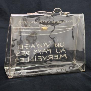 AUTH HERMES VINYL KELLY BEACH HAND BAG SOUVENIR DE L&#039;EXPOSITION 1997 JT05195
