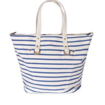 Barbour Sealand Tote Bag / Beach Bag / Nautical Stripe / Zipper Tote - NEW