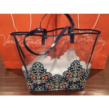 Brand New Vera Bradley Chandelier Floral Clearly Colorful Tote / Beach Bag  NWT