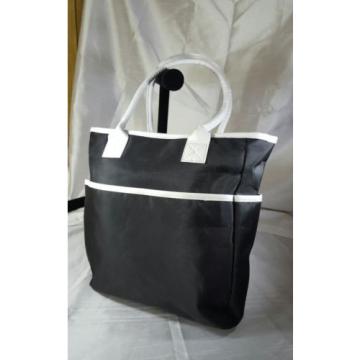 Woman&#039;s  large Black and white Canvas Beach Tote shopper BAG