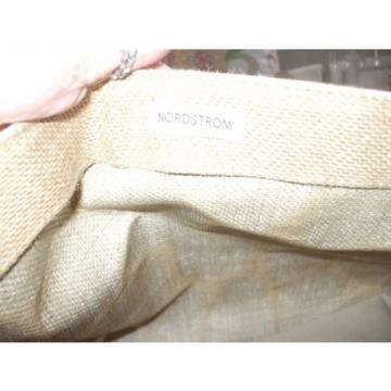 Nordstrom hemp pvc tan white large sturdy tote book bag shopping bag beach bag