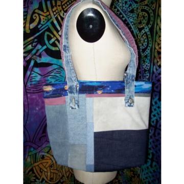 Catatonic Clothing&#039;s Handmade Out of this World Jean Pocket Patchwork Beach Bag