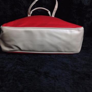 Large Red White Beach Bag Shoulder Tote Handbag Shopping Purse Lovely Quality