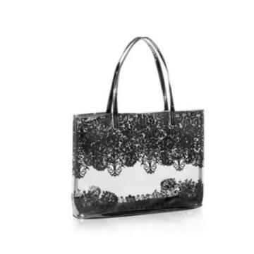 PARIS HILTON LOVE Clear Large Tote Beach Bag Travel Handbag 18 x 4 x 12 NEW LE